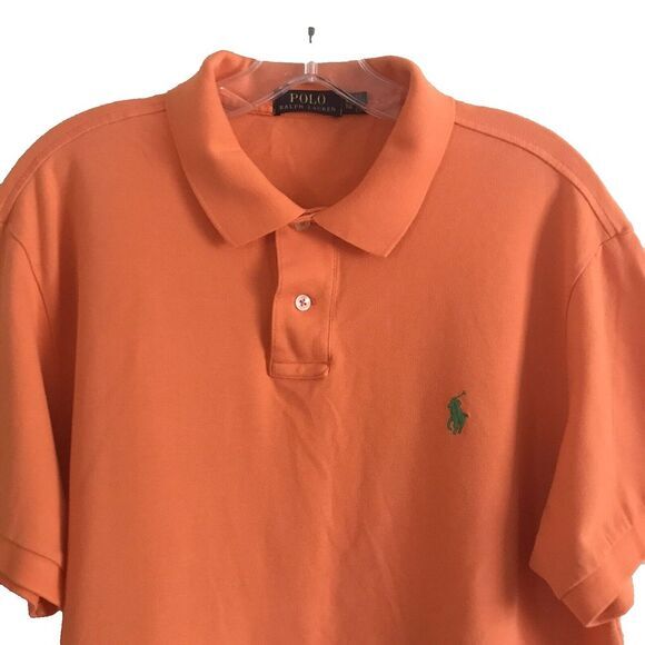 Polo Ralph Lauren Man's Orange Short Sleeve Shirt Size XLTG - Picture 2 of 6